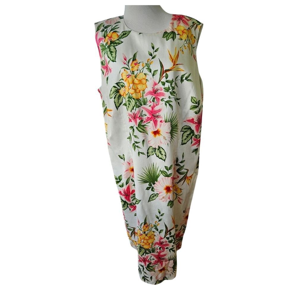 Elisabeth by Liz Claiborne sleeveless fully lined dress 16 floral print NWT